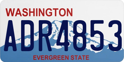 WA license plate ADR4853