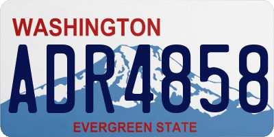 WA license plate ADR4858