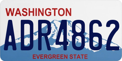 WA license plate ADR4862
