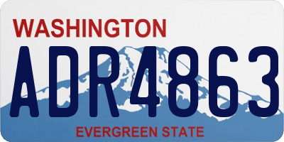 WA license plate ADR4863