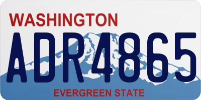 WA license plate ADR4865