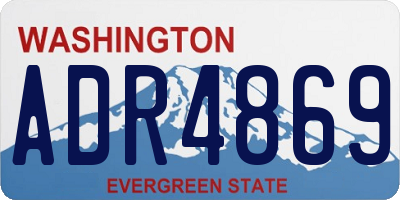 WA license plate ADR4869