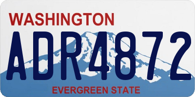 WA license plate ADR4872