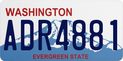 WA license plate ADR4881