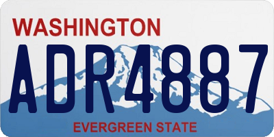 WA license plate ADR4887