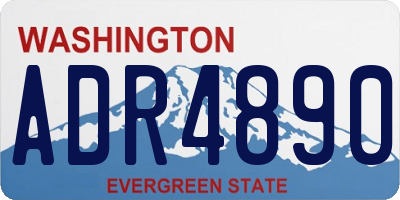 WA license plate ADR4890