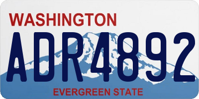 WA license plate ADR4892