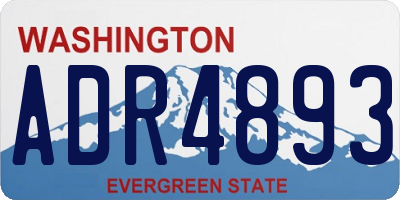 WA license plate ADR4893