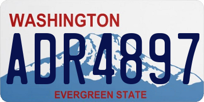 WA license plate ADR4897