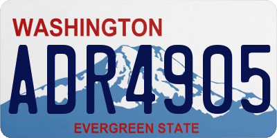 WA license plate ADR4905