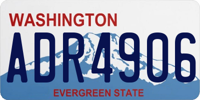 WA license plate ADR4906
