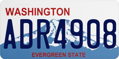 WA license plate ADR4908