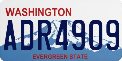 WA license plate ADR4909