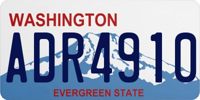 WA license plate ADR4910