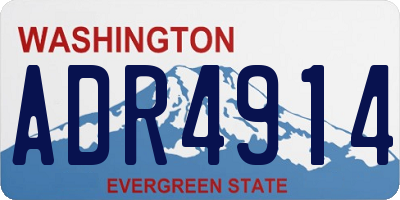 WA license plate ADR4914