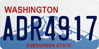 WA license plate ADR4917