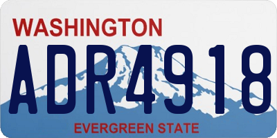 WA license plate ADR4918