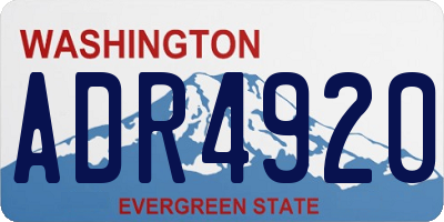 WA license plate ADR4920