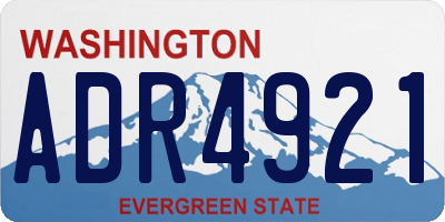 WA license plate ADR4921