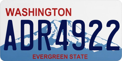 WA license plate ADR4922