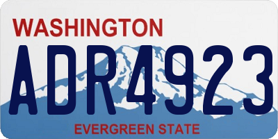 WA license plate ADR4923