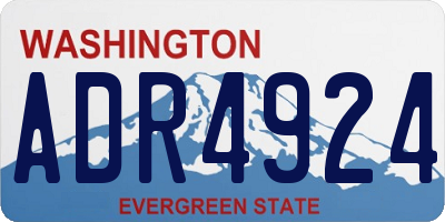WA license plate ADR4924