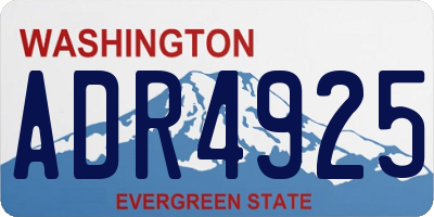 WA license plate ADR4925