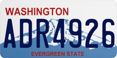 WA license plate ADR4926
