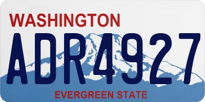 WA license plate ADR4927