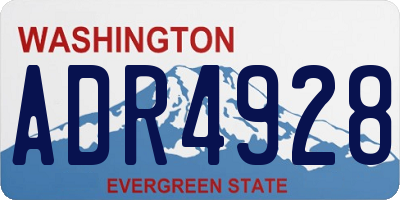 WA license plate ADR4928