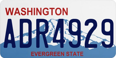 WA license plate ADR4929