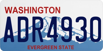 WA license plate ADR4930