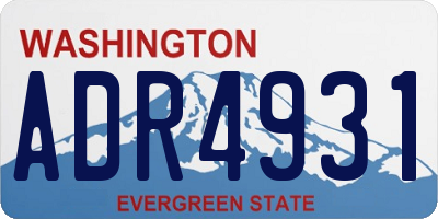 WA license plate ADR4931