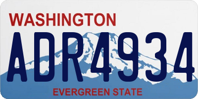 WA license plate ADR4934