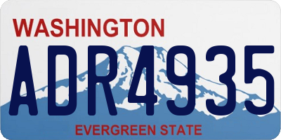 WA license plate ADR4935