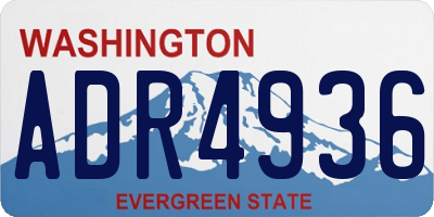 WA license plate ADR4936