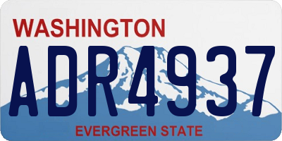 WA license plate ADR4937