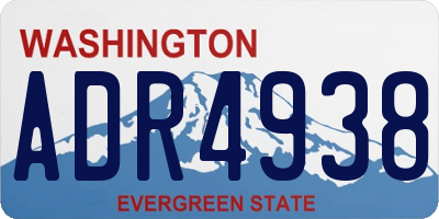 WA license plate ADR4938