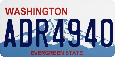 WA license plate ADR4940
