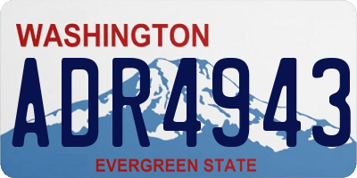 WA license plate ADR4943
