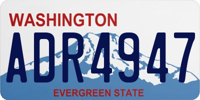 WA license plate ADR4947