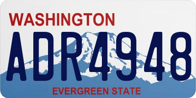 WA license plate ADR4948