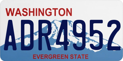 WA license plate ADR4952