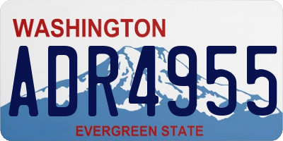 WA license plate ADR4955