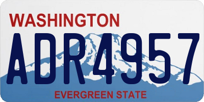 WA license plate ADR4957