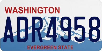 WA license plate ADR4958