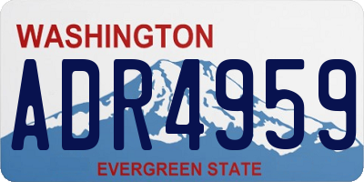 WA license plate ADR4959