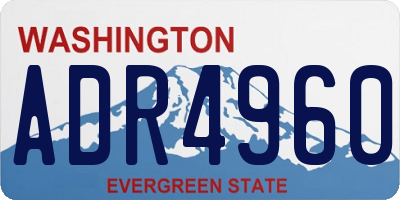 WA license plate ADR4960