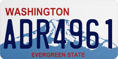 WA license plate ADR4961