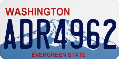 WA license plate ADR4962